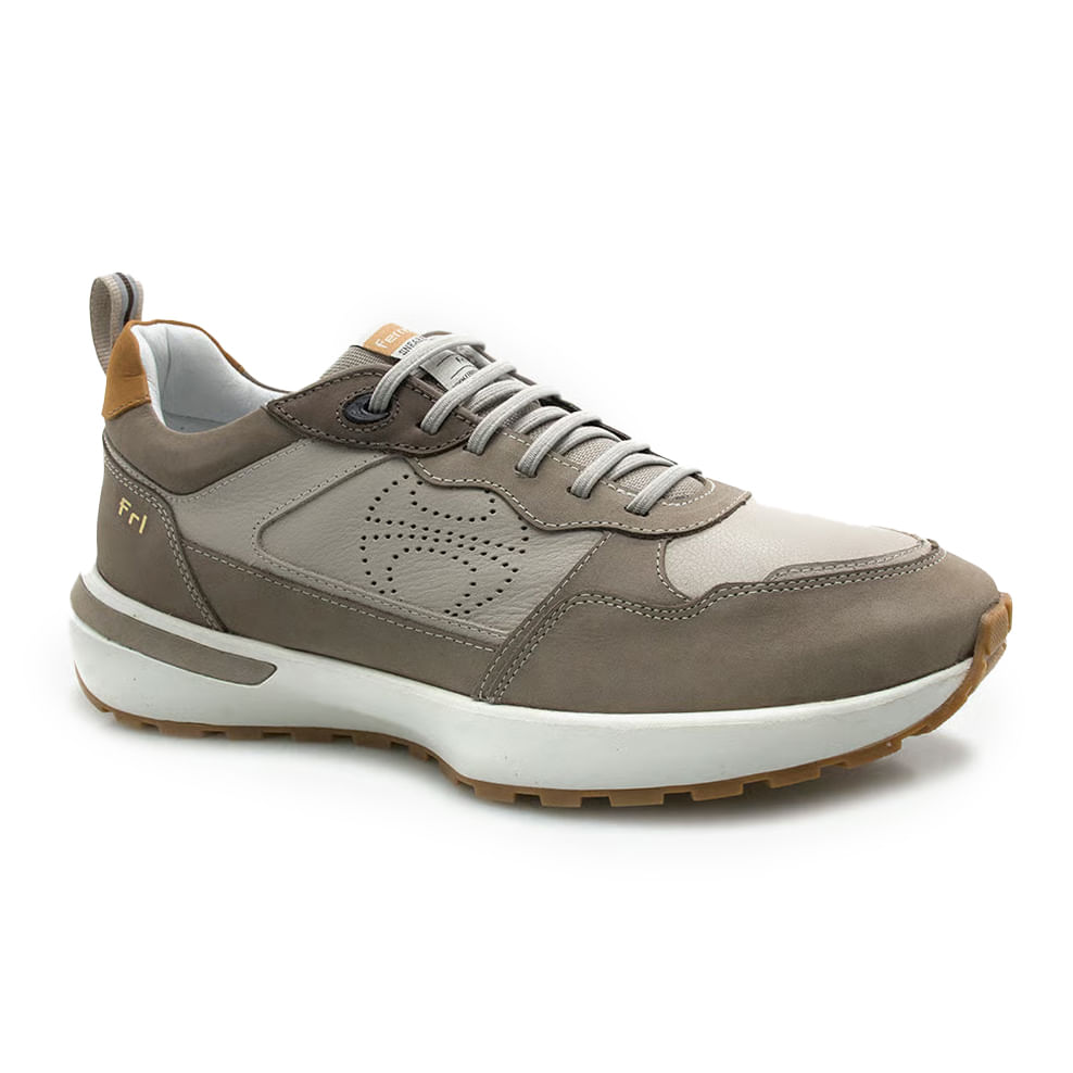 Ferricelli Tenis Casual X565200-CHM99A CinzaPalha Couro -3-